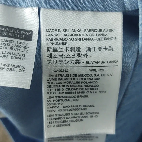 Levi's Chambray Dress Mini Flare Denim NWT Coastal Cowgirl Casual Blue Small - Picture 10 of 15